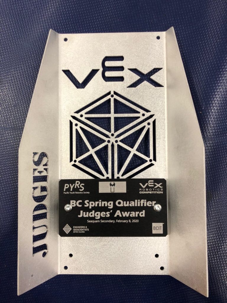 VEX 2019-2020 BC Spring Qualifier Judges Award