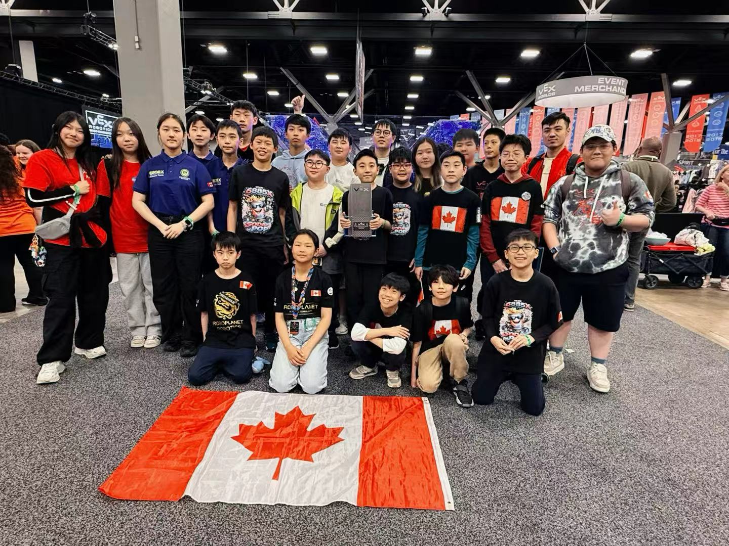 RoboPlanet students celebrating a robotics result